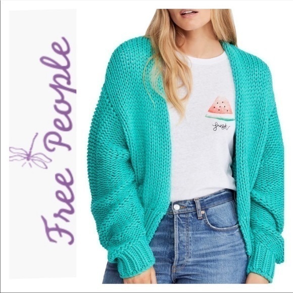 Free People Sweaters - FREE PEOPLE Mint Green Cardigan Sweater NWT